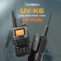 Quansheng UV-K6 UV-K5(8) Walkie Talkie 5W Airband Radio Type C Charge UHF VHF DTMF FM Dual Band with NOAA Weather Alarm Function