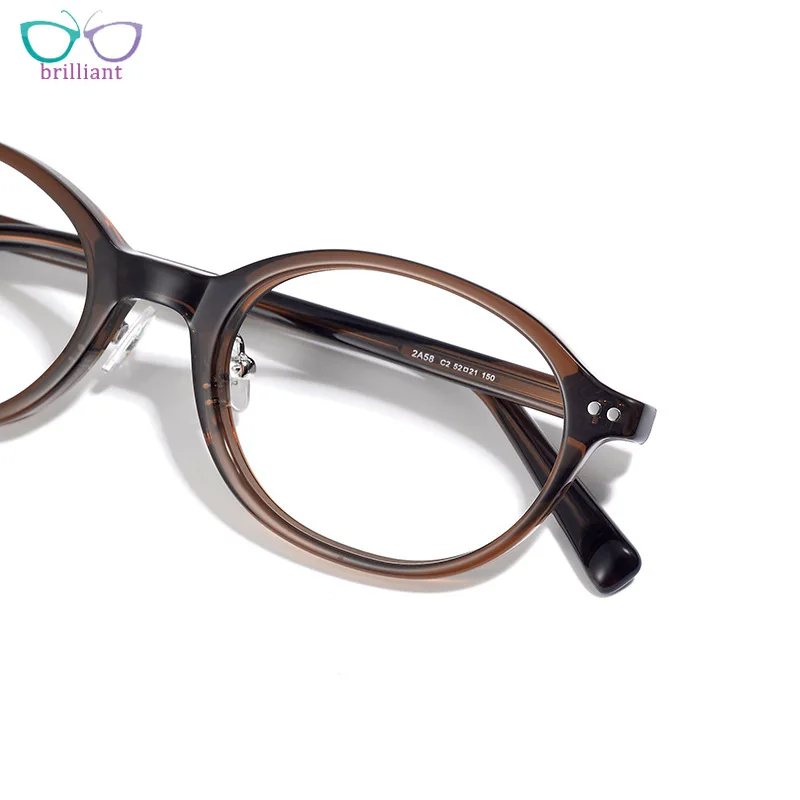 2025 Retro Black Men Women New Glasses Frames Fashion Bookworm Oval Small Frame Acetate Myopia Optical Anti Blue Light Eyeglass