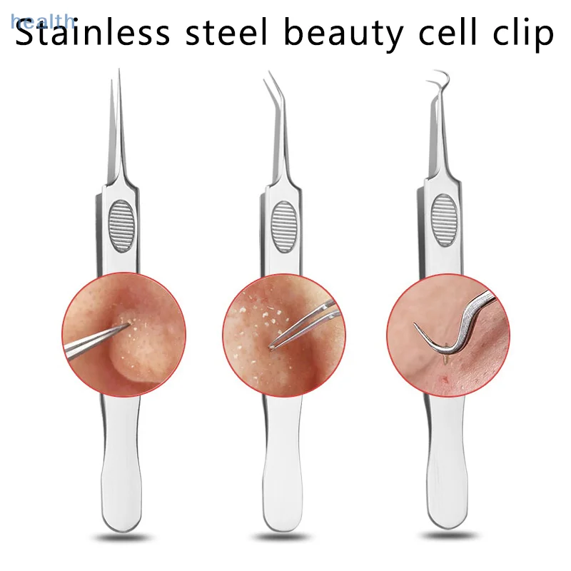 Pincettes à Clip pour points noirs, modèle Ultra-fin antidérapant, beauté du visage, santé, spécial dissolvant de points noirs, outil d'aiguille pour l'acné, 1 pièces