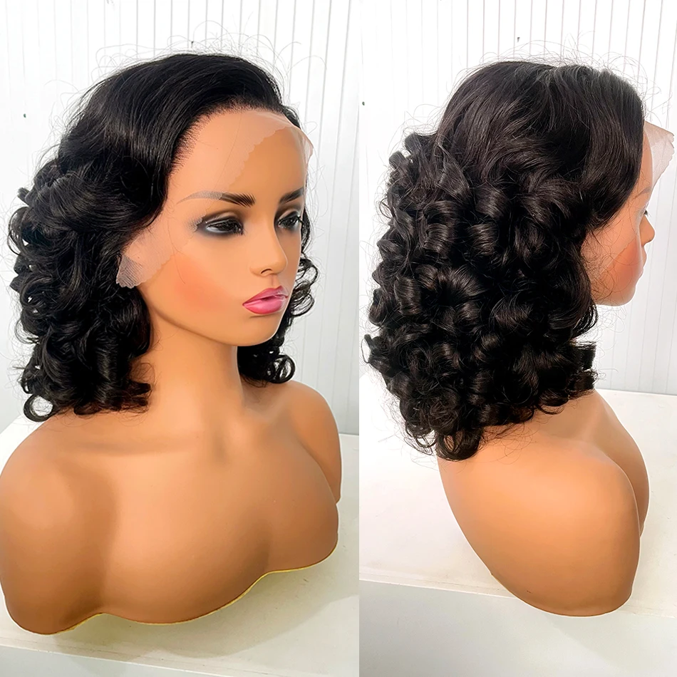 12A Raw Donor Echthaarperücken 13x4 HD Lace Frontal 250 % Dichte Unverarbeitete vietnamesische Double Drown Bouncy Wave Lace Frontal Perücke