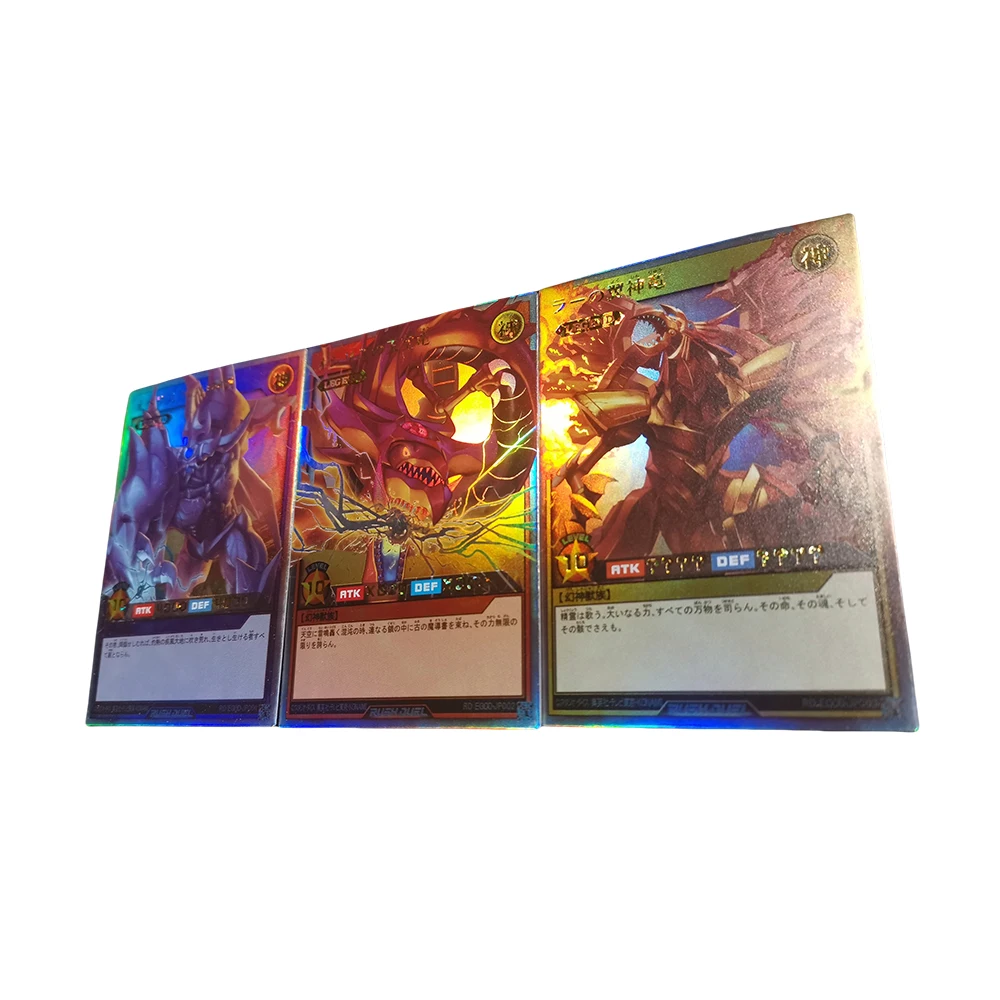 Anime Yu-Gi-Oh DIY ACG Egyptian God Wicked Sacred Beasts Boys Battle Game Toys Collectible Cards Christmas Birthday Gifts Board