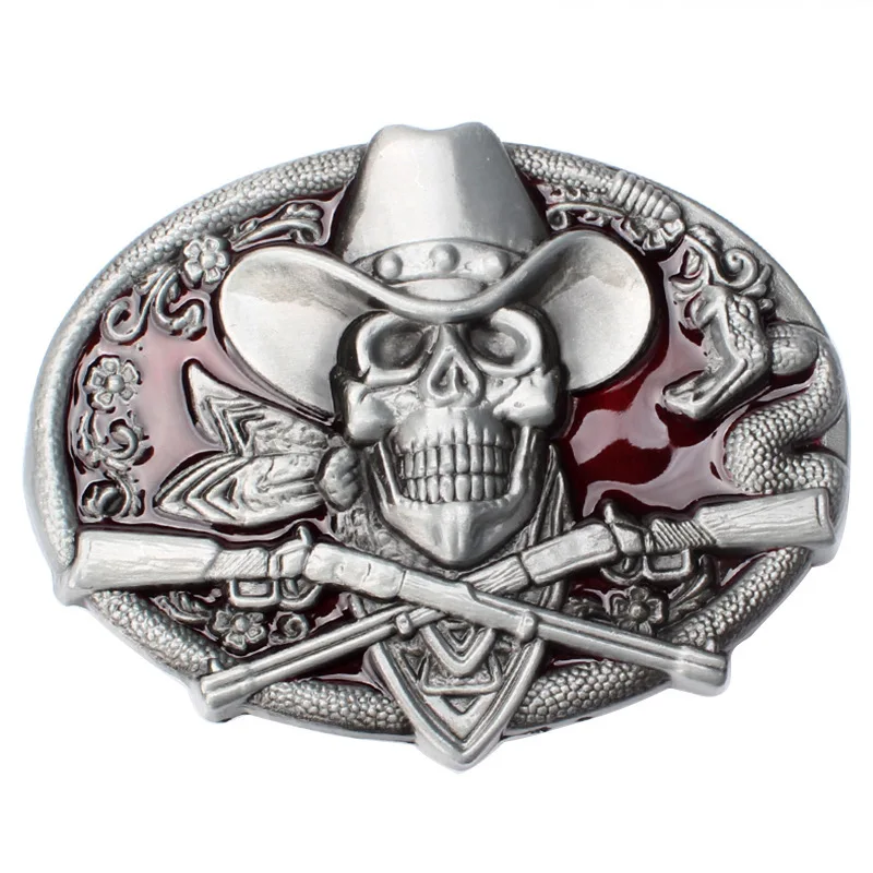 Skull Skeleton Belt Buckle Belt DIY Accessories Western Cowboy Style Smooth Belt Buckle Punk Rock Style K13