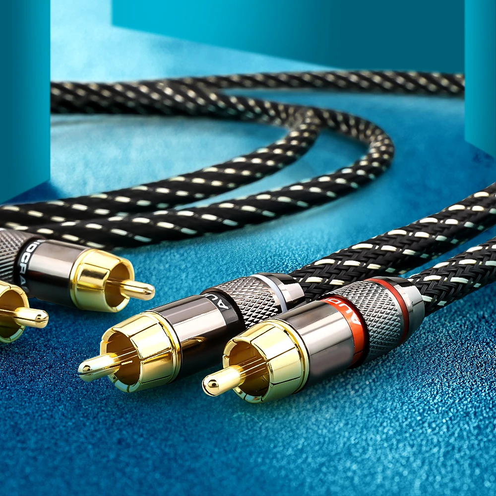 Pair Carare L-4E6S OFC Copper RCA Cable High-Performance Premium Hi-Fi Audio 2RCA to 2RCA Interconnect Cable