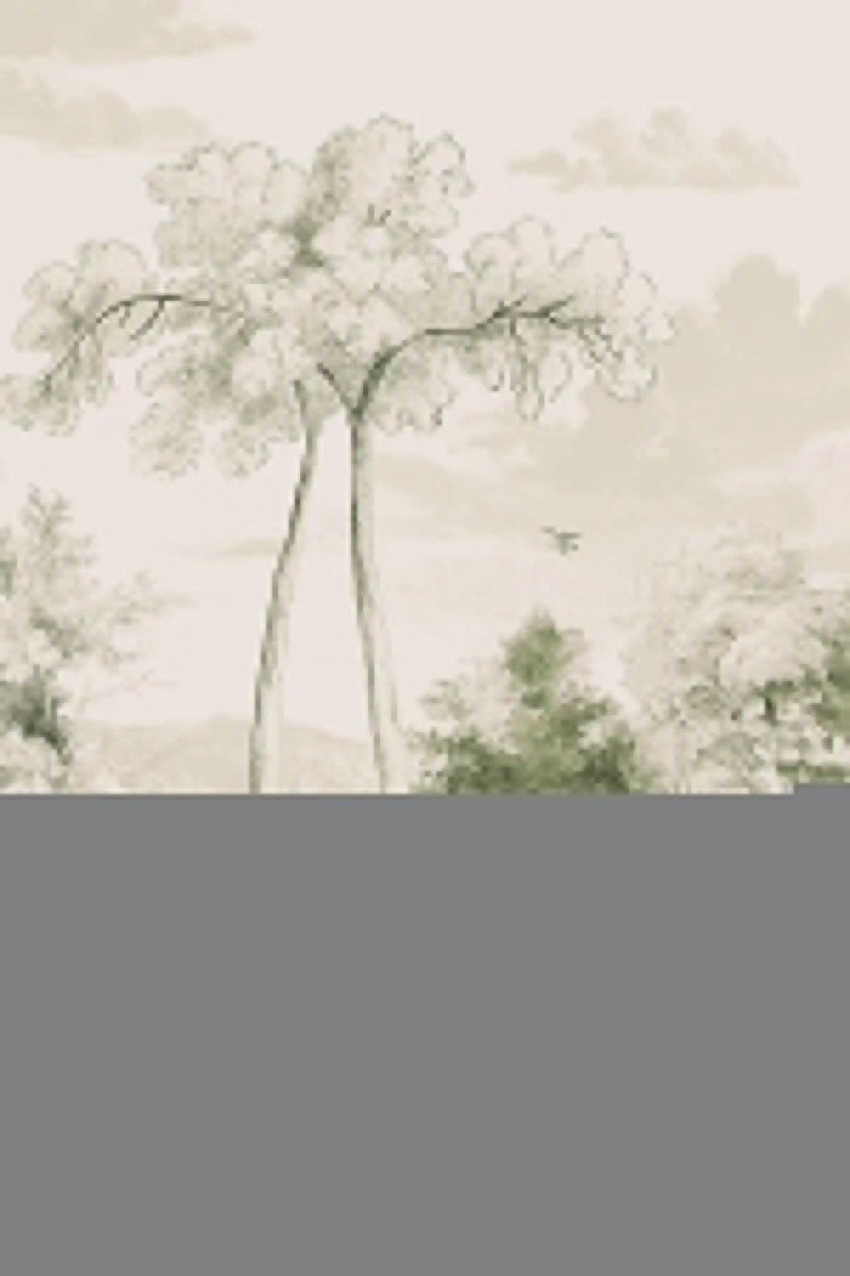 Op maat gemaakte muurschildering met handgeschilderde bomen, jungle, kraanvogels, behang, huisdecoratie, woonkamer, slaapkamerdecoratie, 3D-muurschilderingen.