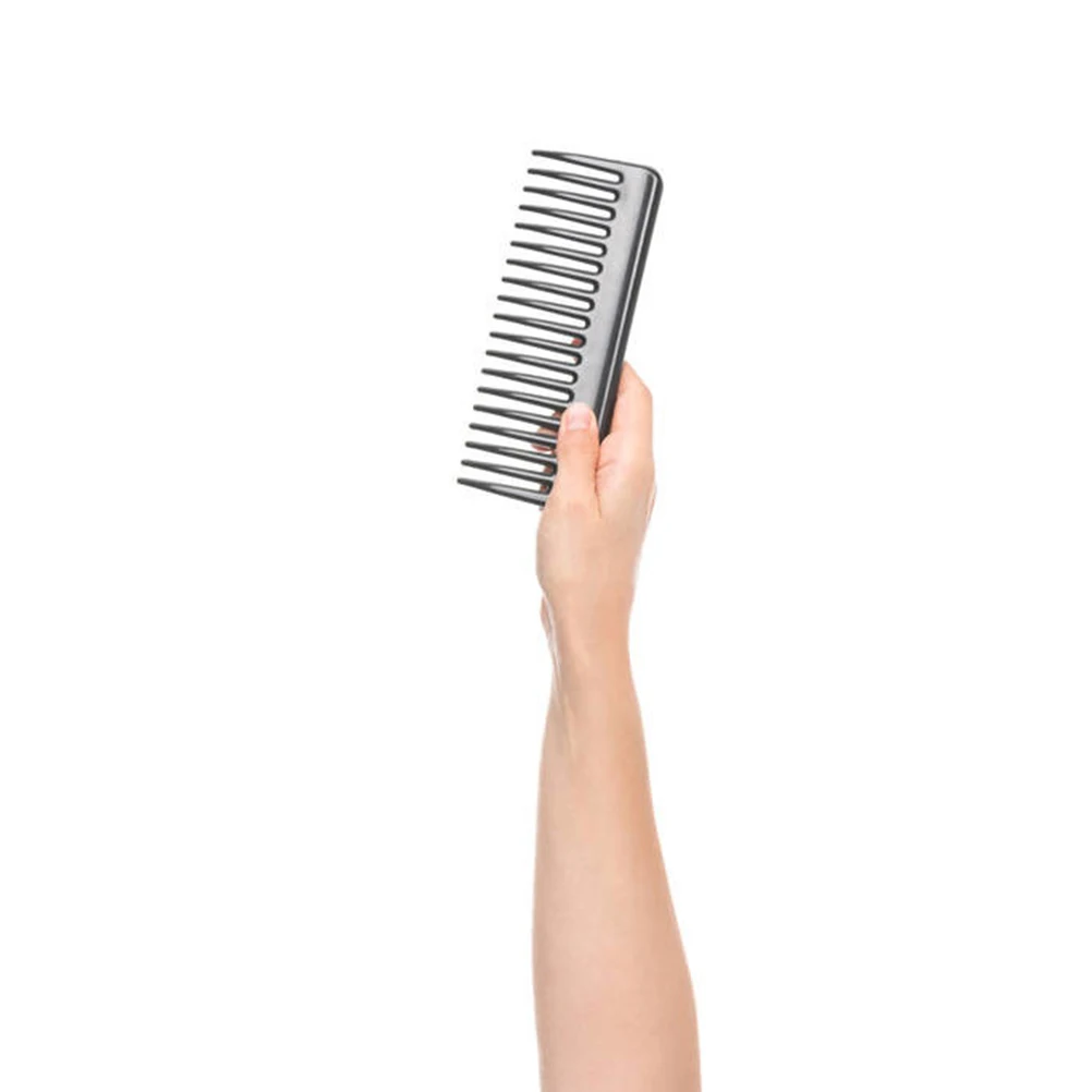 

Hairdressing Comb Sturdy Plastic Handle Thick Wide Teeth Smooth Tines Easy Detangling Salon Household Use