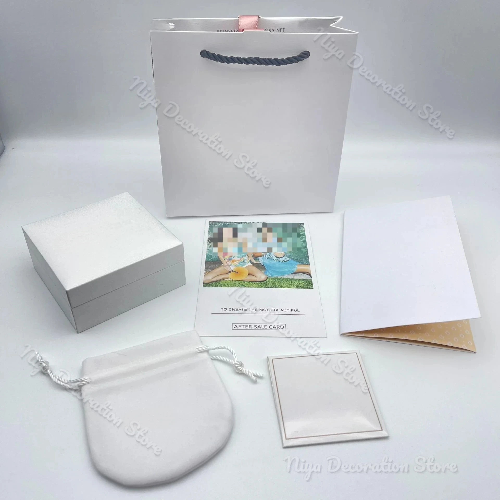 

2026High Quality Gift Box White Paper HandBags Pink Gift Bead Box for Brand Charm Ring Earring Bracelet Necklace Jewelry Packing