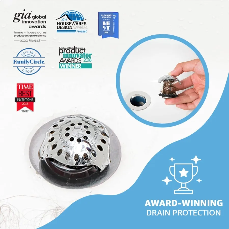 SinkShroom Protezione di scarico per lavandino da bagno ultra rivoluzionaria in acciaio inossidabile