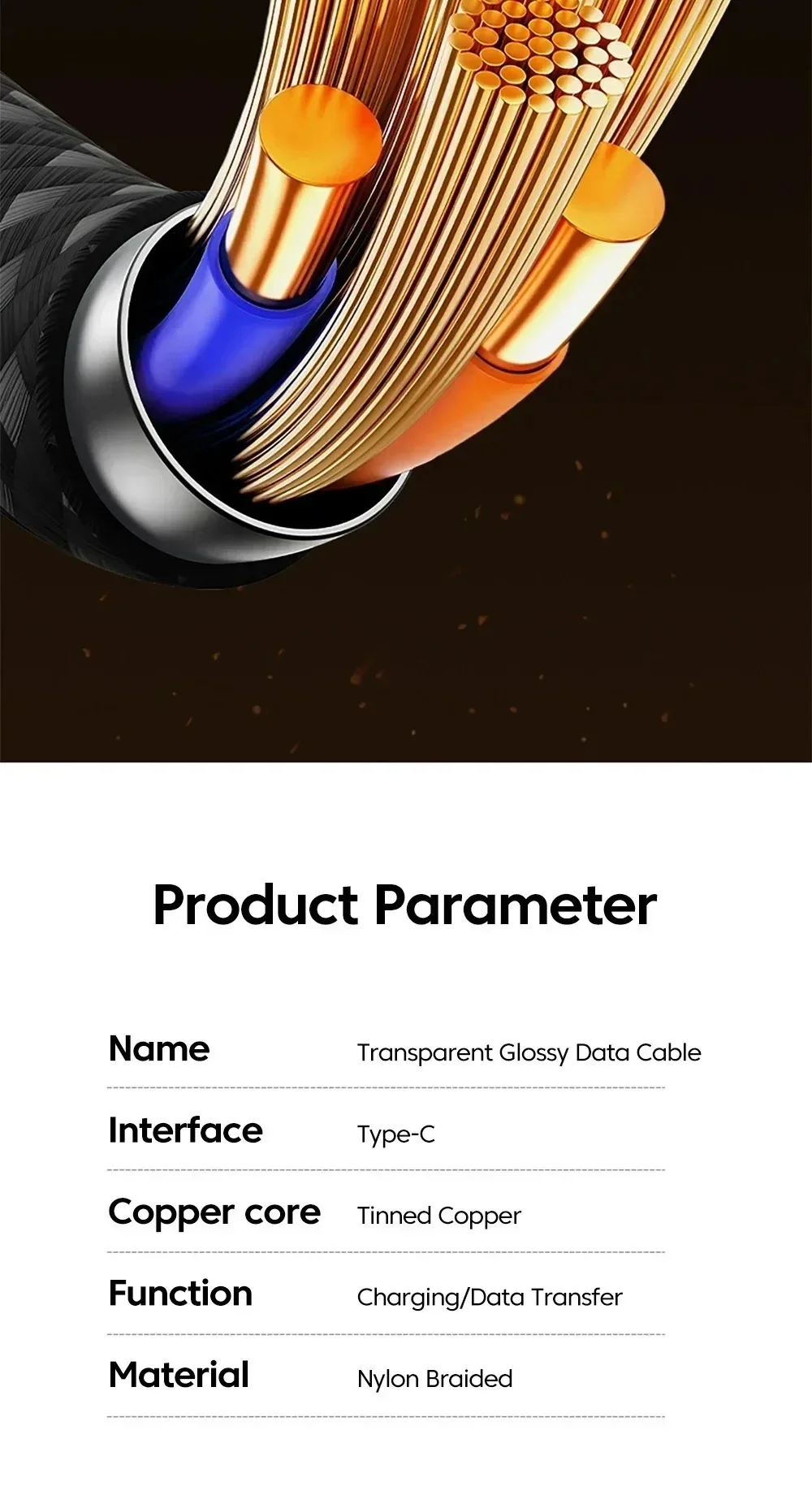 0.25/1/1.5/2M 240W Nylon USB C PD Super Fast Charging Data Cable With LED Display USB To Type C Quick Charge Data Cords New
