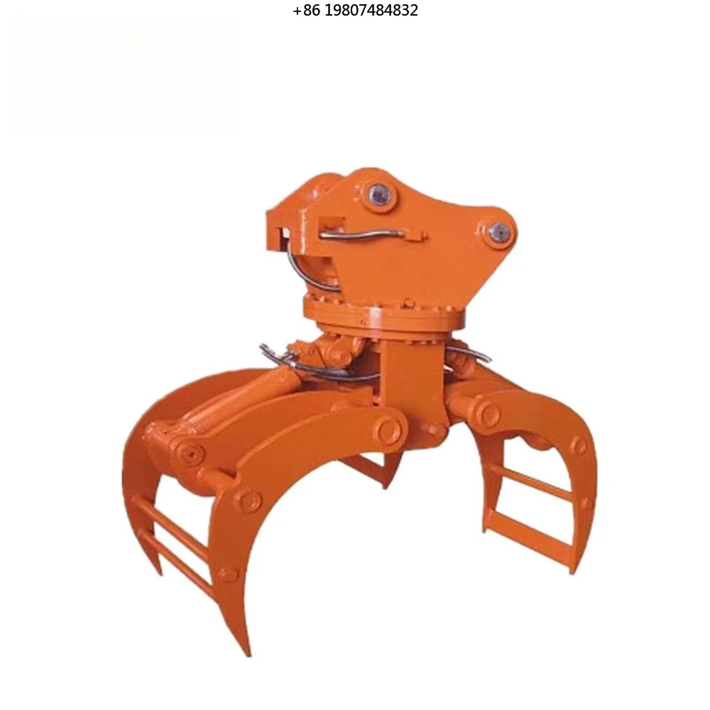 9tons Excavator Hydraulic Rotating Grapple Stone Wood Grapple Log High Quality Industrial Construction Use
