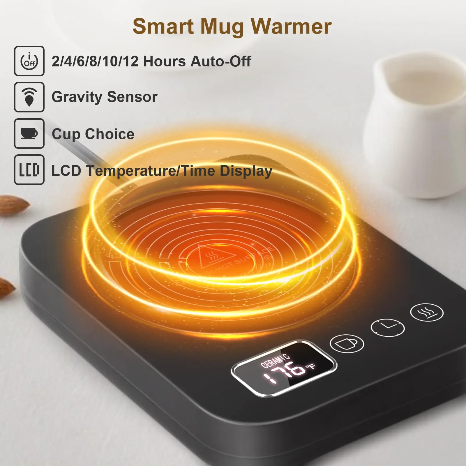 220V/110V Mug Warmer Milk Heating Pad Coffee Cup Coasters Smart Electric Beverage Warmer Insulat 3 Gear Adjustable Office Home