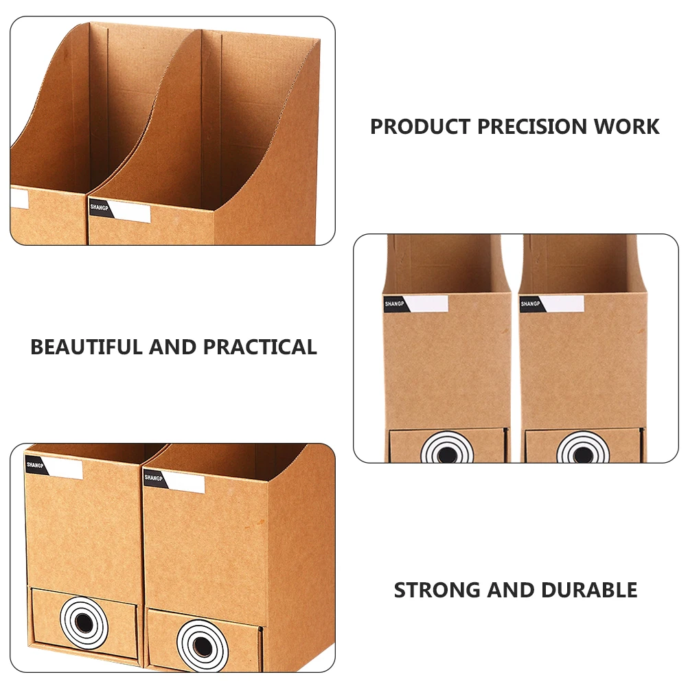 

2Pcs Paper File Organizers Modern Design Document Storage Rack Magazine Box Home Office Desk Shelf Practical