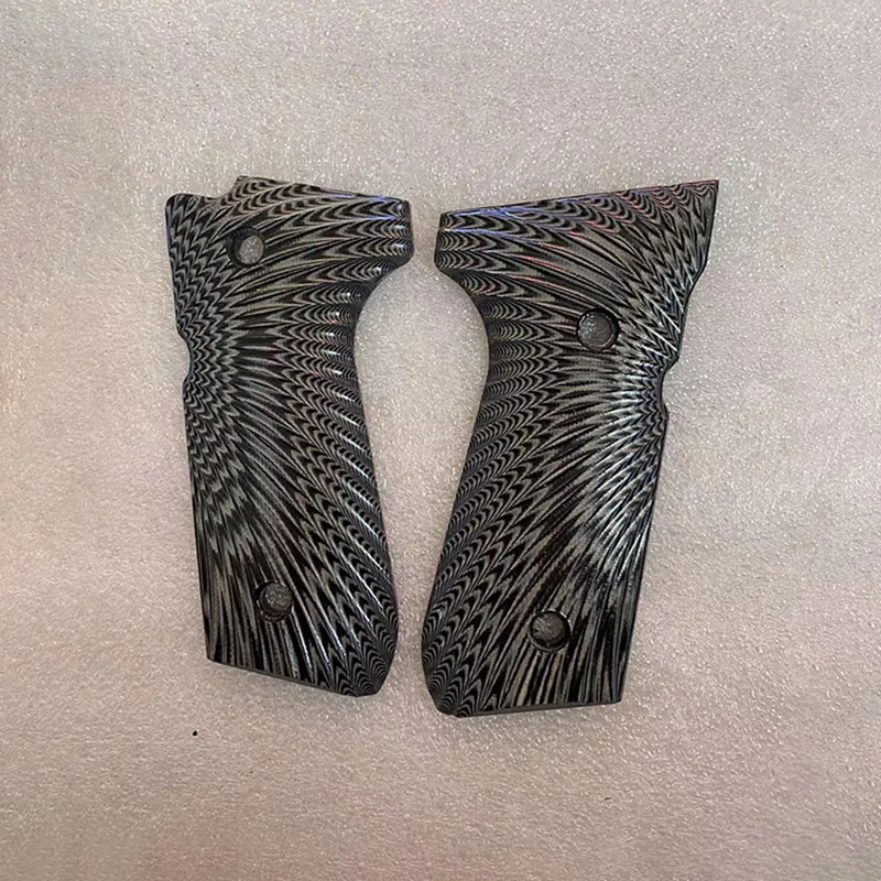 عدد 1 زوج من 8 أنماط مقابض القبضة بقع لألواح KUBLAI N10 Beretta M92F Kublai M9A1 مصنوعة من الخشب الملون G10 Micarta Material #6