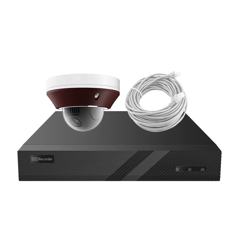 2026 8CH POE NVR Kits 1 Pcs  6MP Mini PTZ Indoor Home Security System Kit Internal Mic Audio Waterproof IP67 Metal IP CCTV Camer