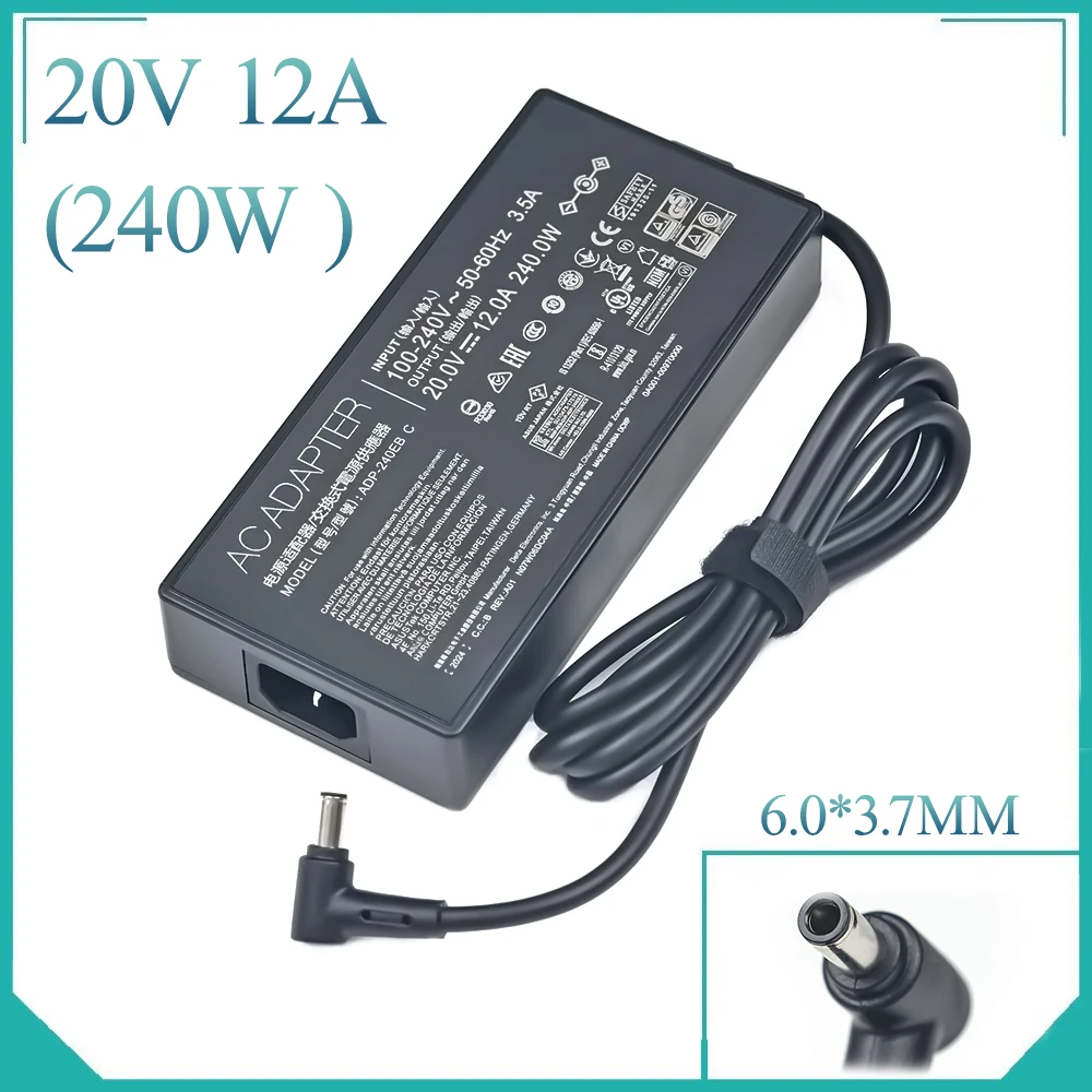 

20V 12A 240W 6.0X3.7mm AC Adapter Laptop Charger ADP-240EB B For Asus ROG Strix SCAR 17 G733QM G733QR G733QS G733QSA G17 G713IM