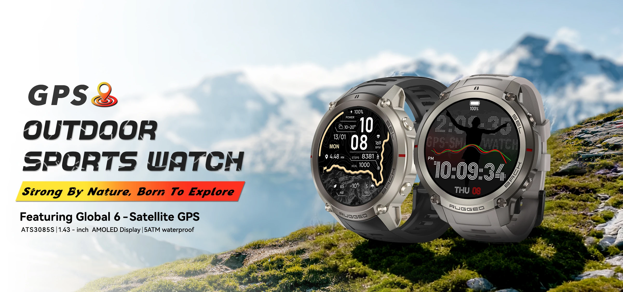 2026 Neue GPS-Technologie Offline-Karte 500mAh Akku Smartwatch GPS-Kompass Höhenmesser 5ATM Wasserdichte Sport-Smartwatches für Herren – Detail 1