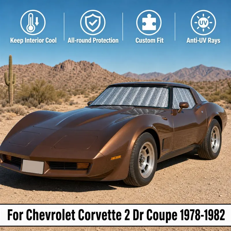 

For Chevrolet Corvette 2 Dr Coupe 1978-1982 Full Set Car Window Sunshades UV Block Privacy Heat Insulated Foldable Car Curtain