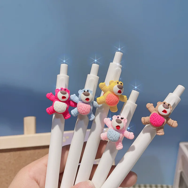 50PCS Disney ballpoint pen cute Winnie the Pooh press gel pen 0.5 three-dimensional cartoon high-value office writing supplies