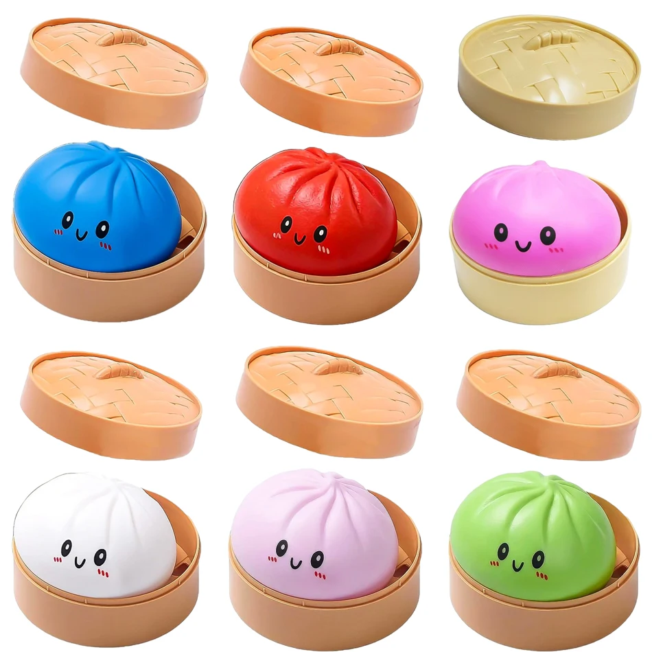 Blind box Kleurrijke Gesimuleerde Dumpling Squishy Ontspannende Angstverlichtende Antistress Gelukverhogende Rebound Knijp-speeltje