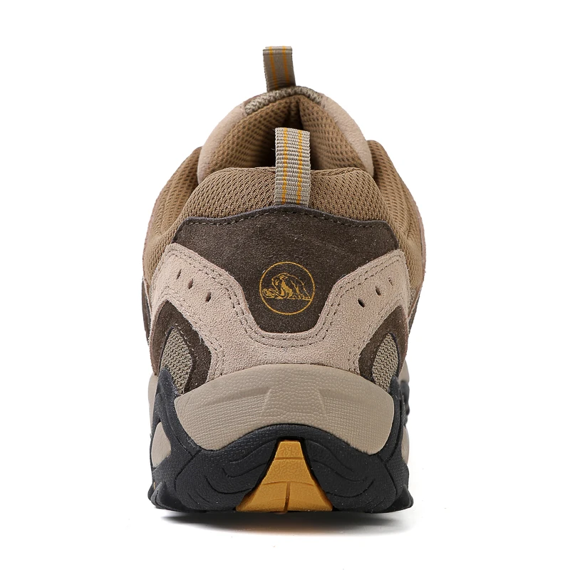 HIKEUP Scarpe da trekking larghe da uomo in pelle premium - Stivali da trail da esterno antiscivolo per piedi di grandi dimensioni