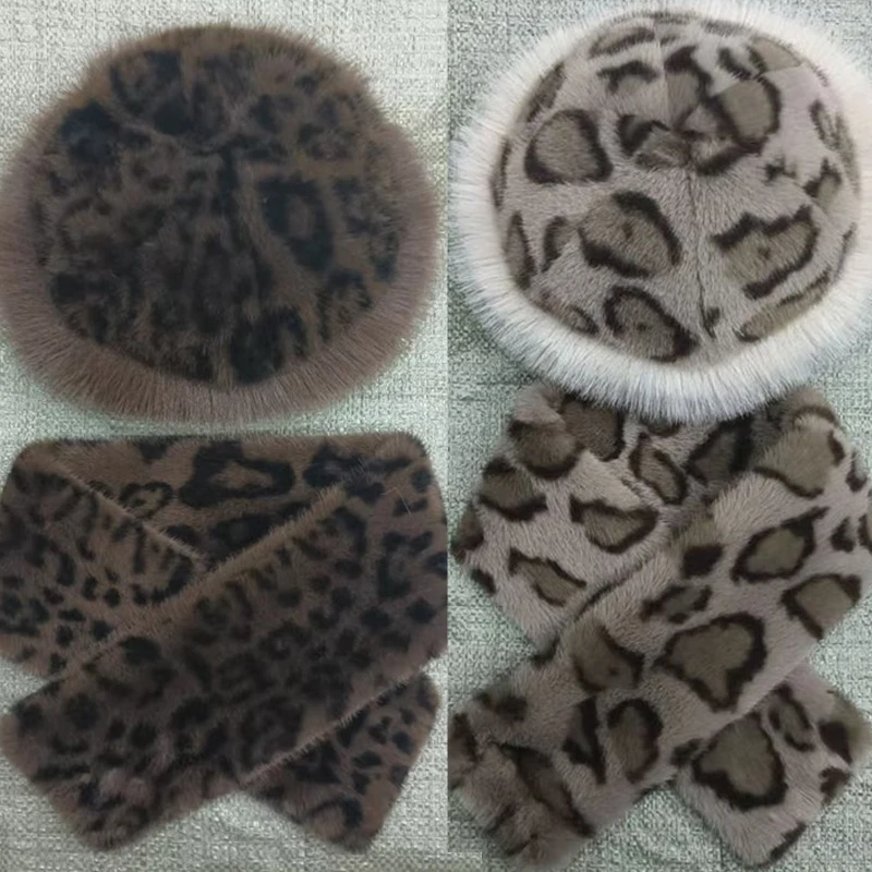 

1set Fluffy Fur Bucket Hat Scarf Women Plush Fisherman Hat Warm Winter Hat Thicken Cold Snowy Day Panama Cap Chrismas Gifts