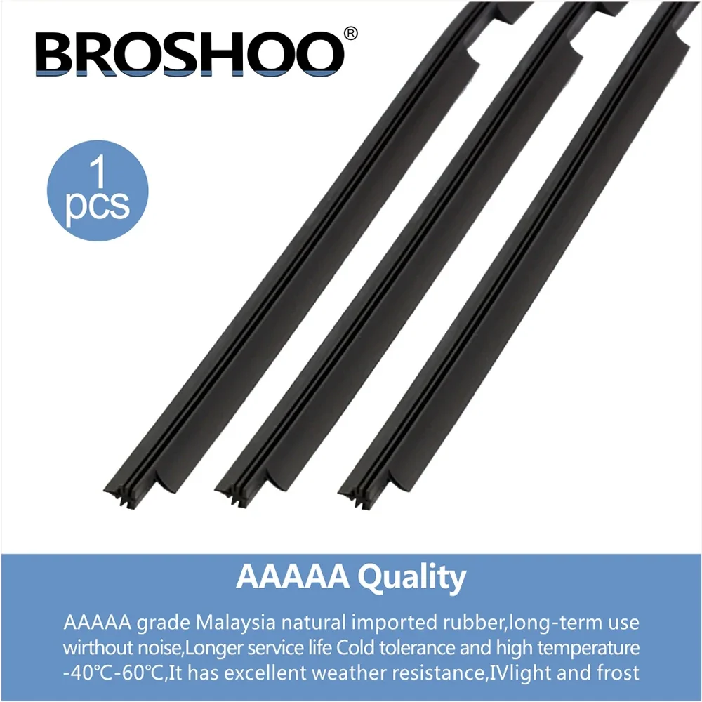 BROSHOO 2PCS Car Vehicle Insert Soft Natural Rubber strips (Refill) For Valeo Type Wiper Blade 14