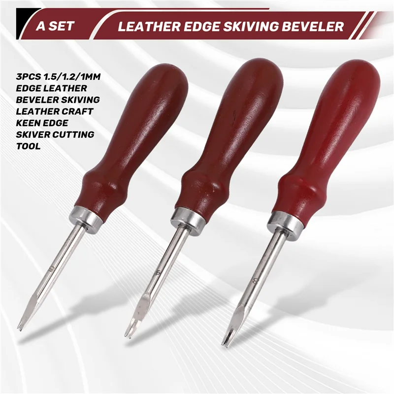 

【НОВИНКА】3 шт., 1,5/1,2/1 мм, сковорода для кожи, ремесленный ремесленный инструмент для резки кромок Keen Edge Skiver