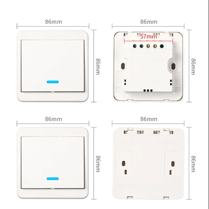 Panel saklar kendali jarak jauh nirkabel, cerdas kontrol ganda kabel bebas kabel stiker acak tombol lampu rumah Rocker Saklar