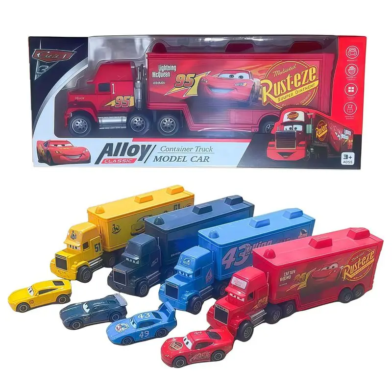 

Hot Sale Disney Pixar Cars Toys Lightning Mcqueen Diecast Vehicle The King Mack Uncle Truck Set Model Toy Wholesale Gift