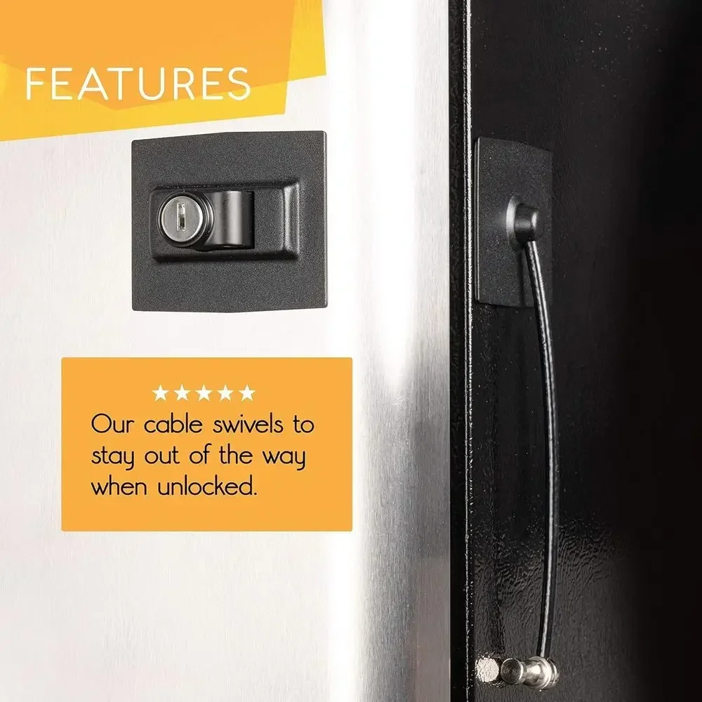 Premium Refrigerator Lock with Built-in Keyed Lock (Black)