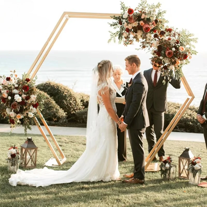 Romantic metal wedding arches decorated for wedding parties and events