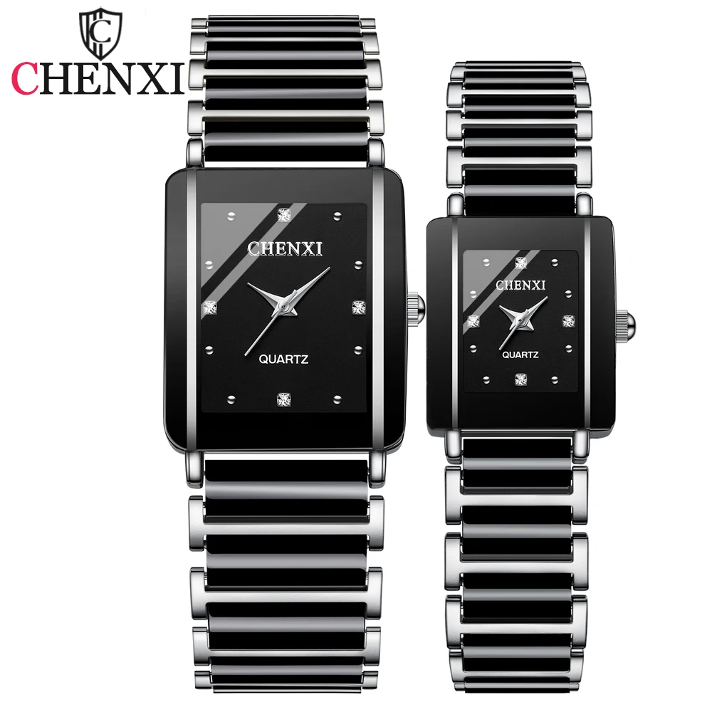 Fashion Chenxi 104A Couple Watch Waterproof Top Brand Luxury For Women Men With Ceramics And Metal Strap Relojes Para Mujer