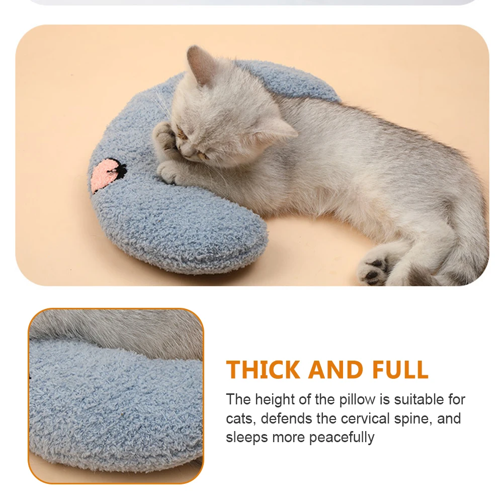 

Pet Sleeping Pillow U-Shape Design with Cervical Support Comfortable Breathable Material for Cats Small Pets Home Use