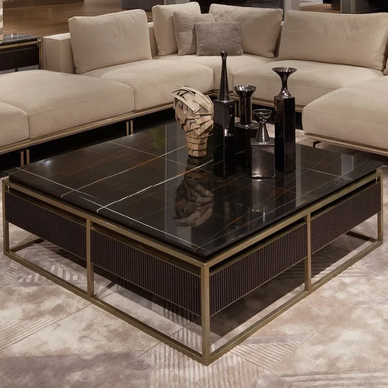 Light luxury square coffee table