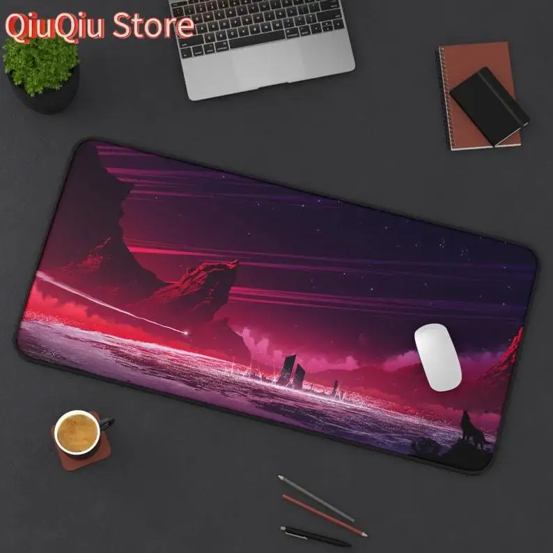 

Futuristic Intergalactic Mousepad | 3 Desk sized gaming mouse pad | Retro Mousepad