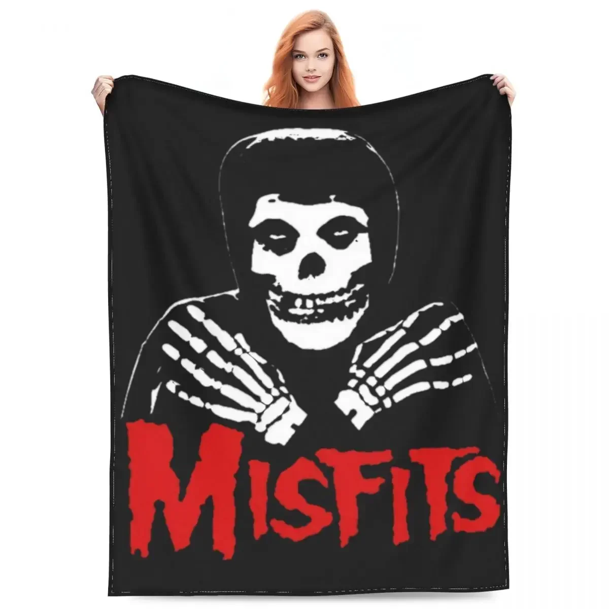 

Плюшевый легкий плед из кораллового флиса Misfits Horror Punk Rock Band для кровати, путешествий, отдыха и домашнего декора
