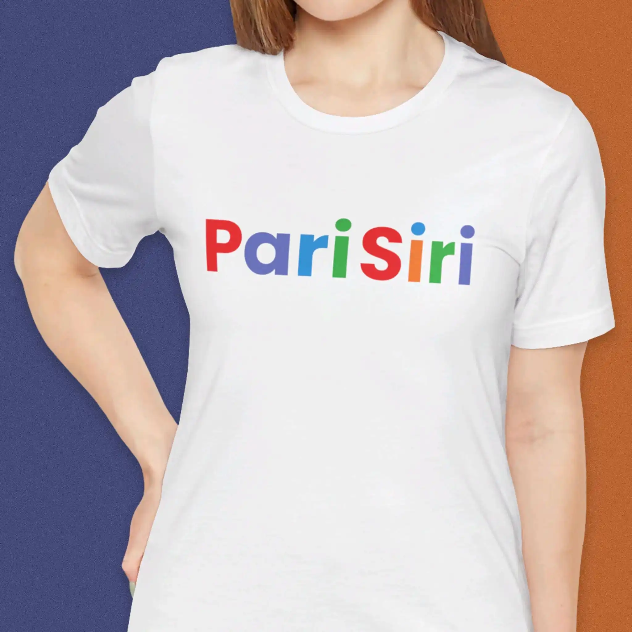 Colorful Pari Siri T Shirt Hispanic Inspired Party City Parody Whimsical Logo