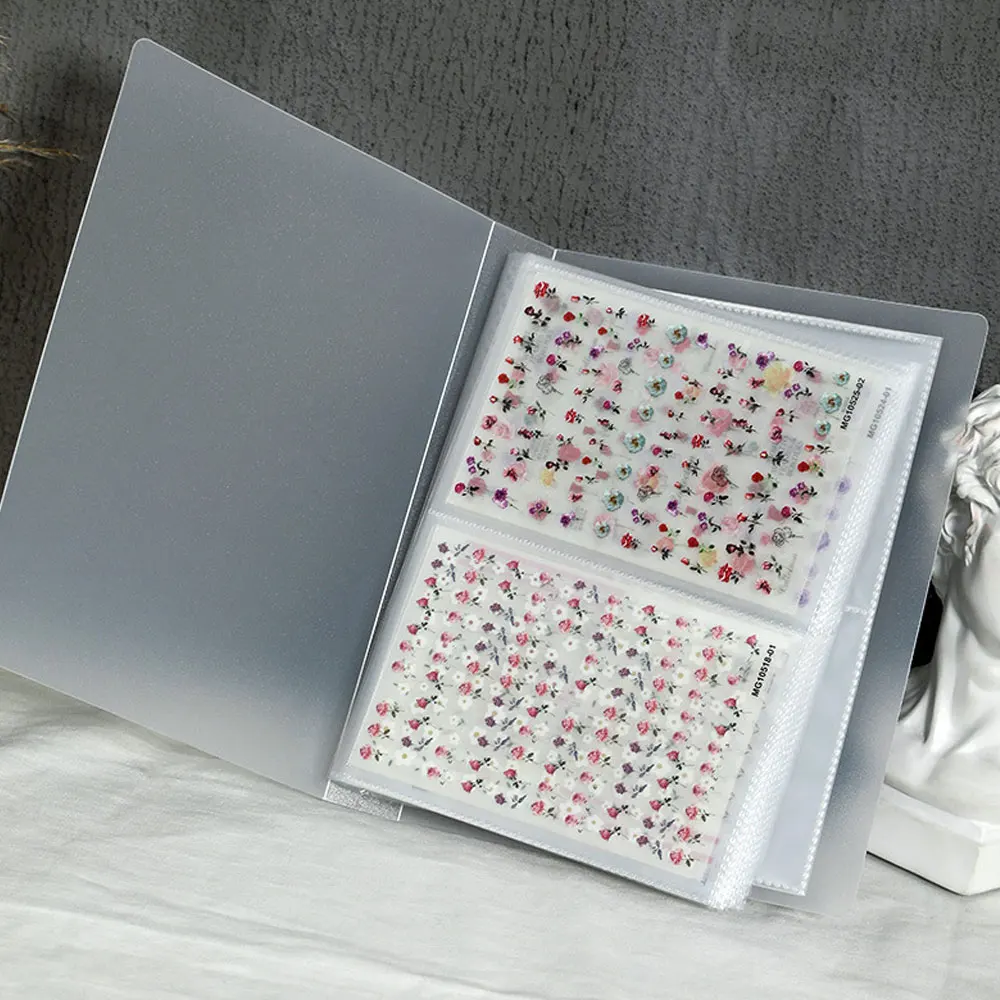 

1Pc Nail Art Sticker Organizer Sticker Storage Book Nail Slider Display Nail Enhancement Transparent Storage Sticker Album Photo