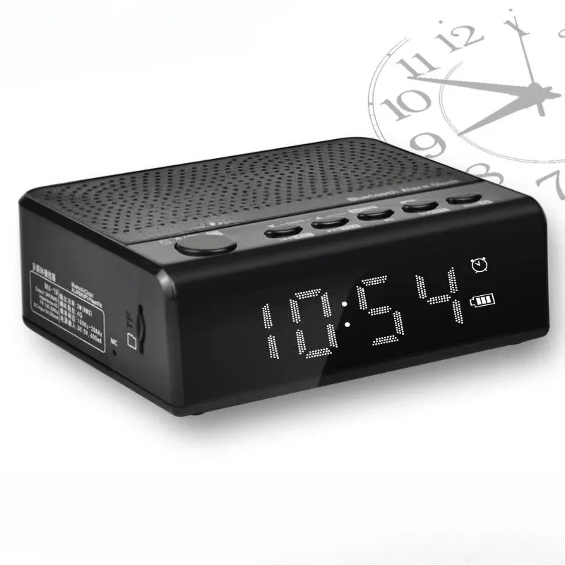 desktop alarm clock  wireless pairing speaker autoplay Radio USB clock with LED