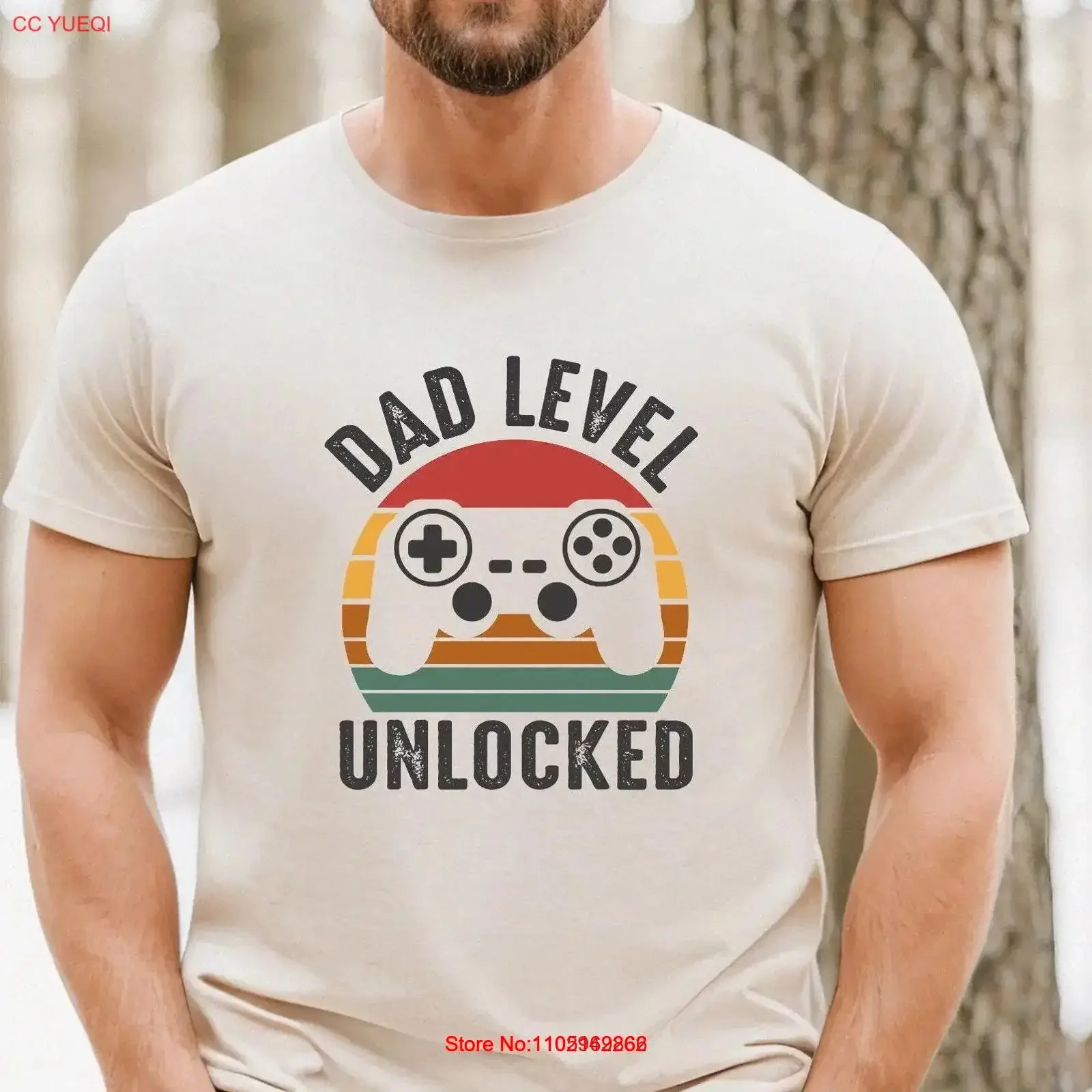 Funny Dad T Shirt New Level Unlocked Daddy To Be Fathers Day Father Gaming vintage Washed streetwear Soft Comfortable homme