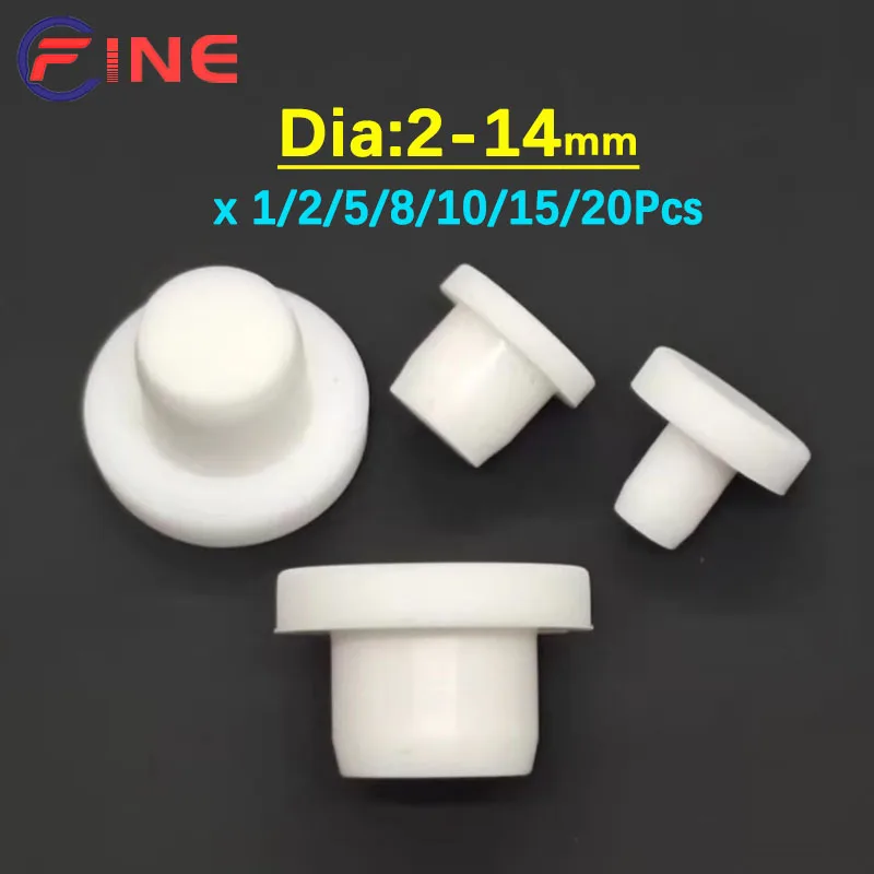 

White Solid Rubber Hole Caps 2-14mm T Type Seal Hole Plugs Dust-proof Stopper Blanking End Cap