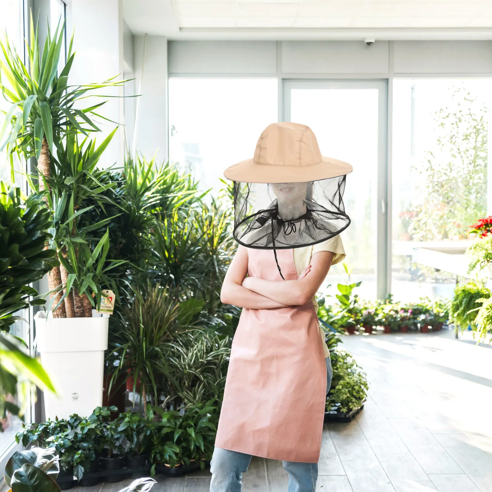 Multi-Use Sun Protection Outdoor Fishing Beekeeping Hat Foldable Wide Brim Mesh Veil Protective Insect Net Headgear