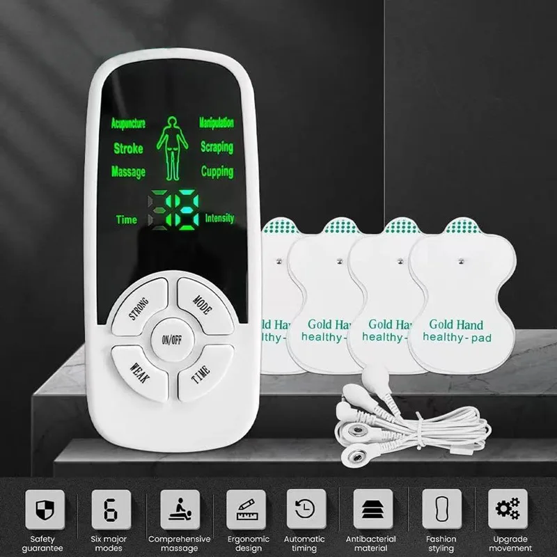 Multi-functional Pulse Electric Muscle Stimulator Back Body Massage Tens Acupuncture Meridian Physiotherapy Digital Massage Tool