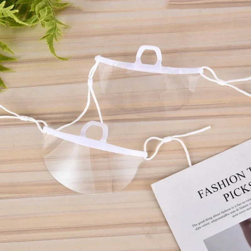 20 Stück durchsichtige Plastik-Catering-Masken für Hotel, Schönheitssalon, Koch, Kellner, wiederverwendbare, sichtbare, spritzwassergeschützte Masken – Detail 10