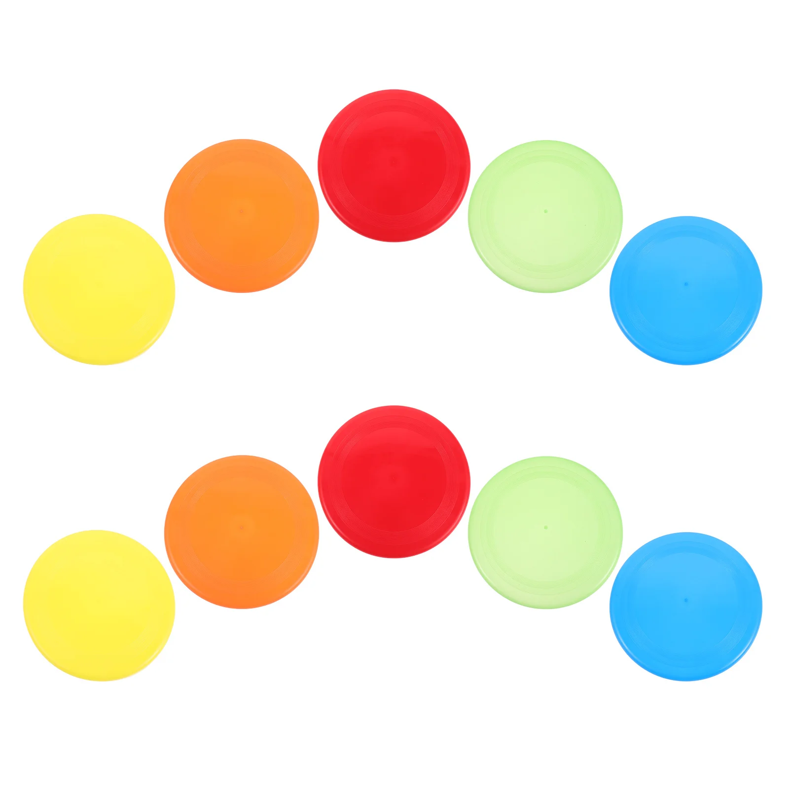 

10pcs Kids Outdoor Flying Disc 9" Plastic Round Saucers Lightweight Tossing For Beach Garden Pool Children'S Sports Activity