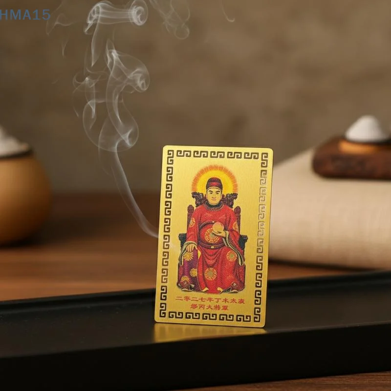 【YA】Carte Tai Sui personnalisée 2027, carte Feng Shui dorée pour l'exorcisme et la protection spirituelle