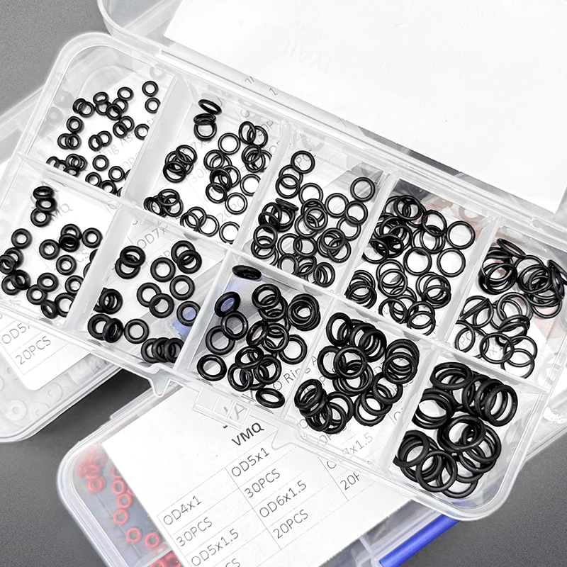250Pcs Food Grade VMQ O-Ring Red Silicon ring High Temp Oil Resistant Sealing Gaskets for Mechanical Equipment Machinery