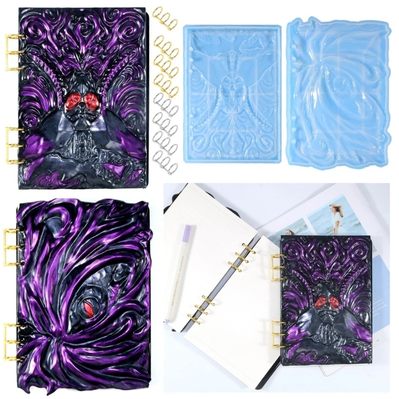 A5 A6 A7 Notebook Capa Silicone Molde para DIY Handmade Diário Livro Scrapbook Nota Livro Cristal Resina Epóxi Moldes Acessórios