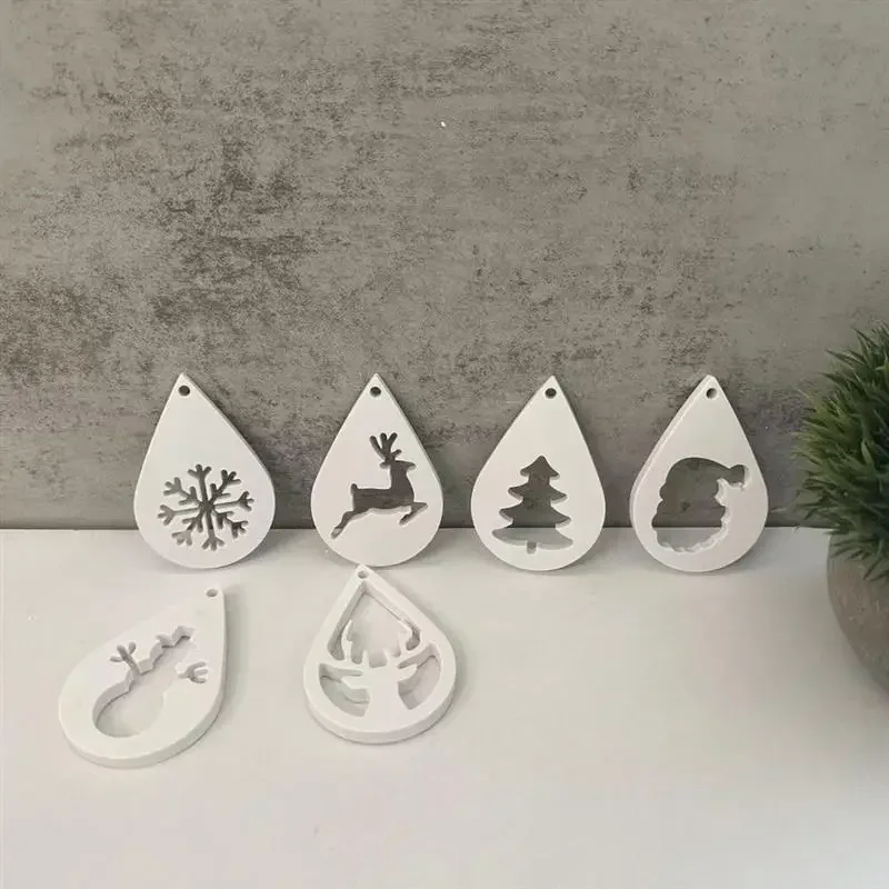 Christmas Tree Snowflake Elk Silicone Mold DIY Crystal Epoxy Resin Casting Mold Oval Pendant Christmas Supplies Home Decor Gifts