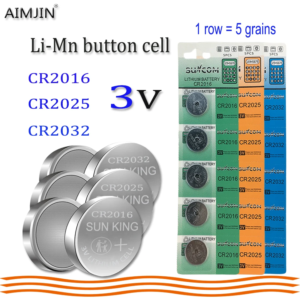 

CR2016/2025/2032 3V Li-Mn button cell Battery Long-lasting, Leak-free, Suitable for flashlights, car keys, watches, key fobs