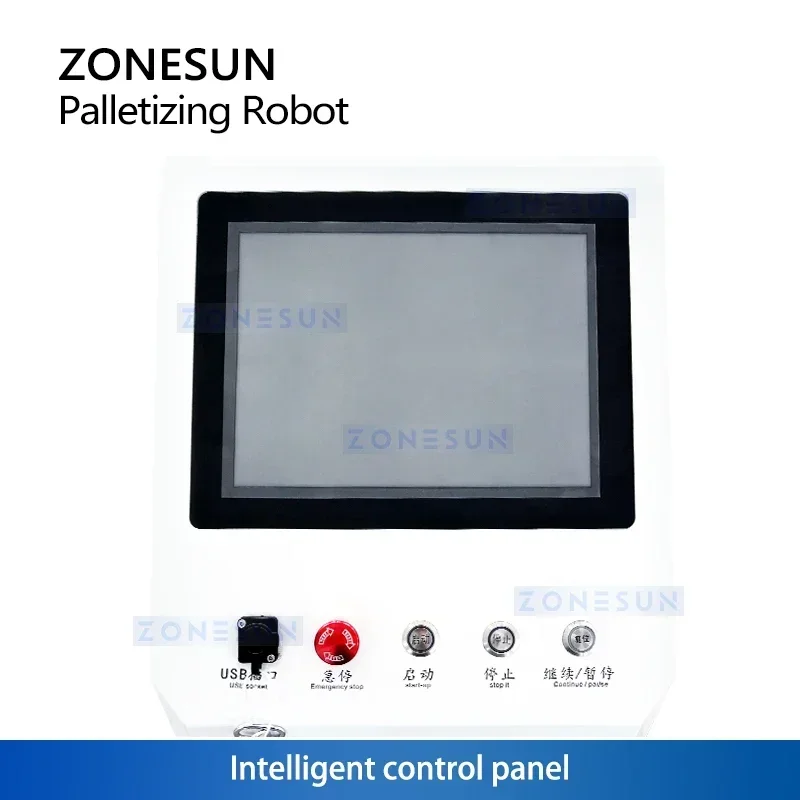 ZONESUN ZS-MD20A Auto Palletizing Robot Arm Cargo Handling Machine Sorting Stacking Water Bottle Case Onto Pallets Equipment